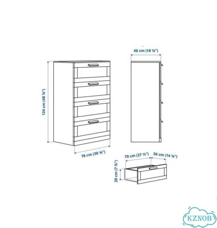Комод Икеа Бримнес 4 (IKEA Вrimnes) 78x124х95,белы фото 4