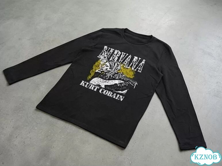 Лонгслив черный Nirvana Kurt Cobain AD0036 фото 2