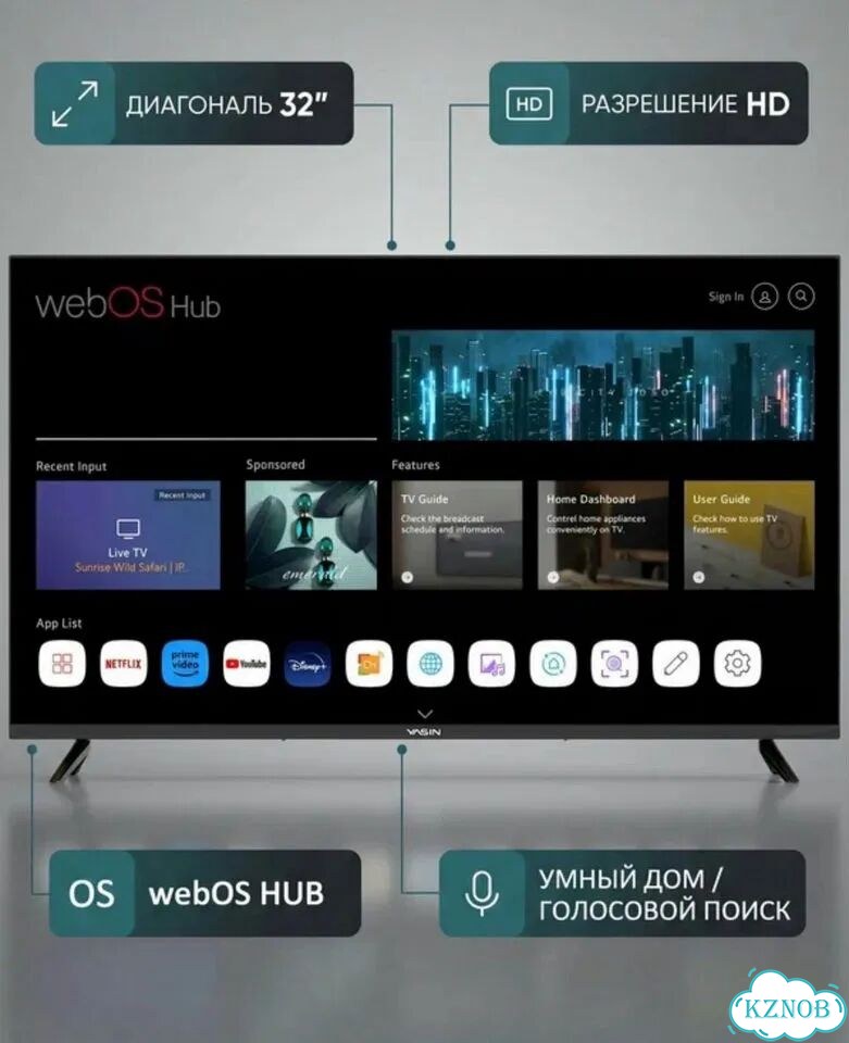 Телевизор LG 32 дюйма 82 см Smart-TV WebOS с wi-fi фото 3