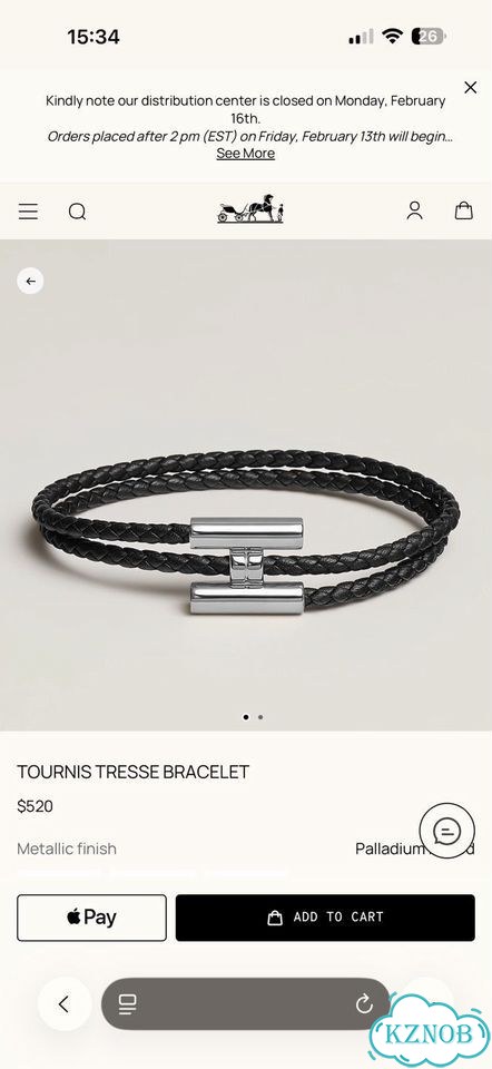 Кожаный браслет Hermes фото 1