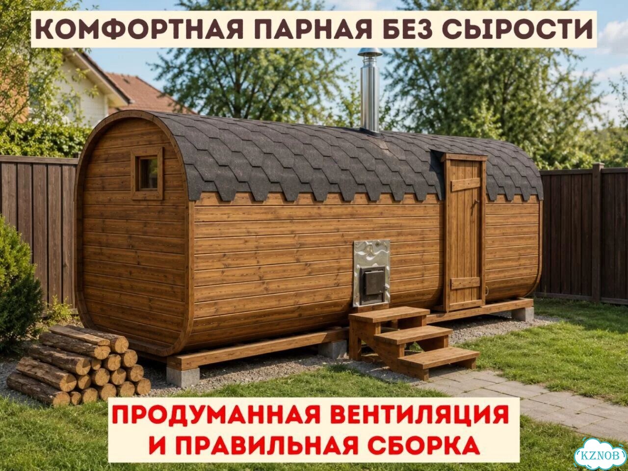Баня-бочка под ключ фото 3
