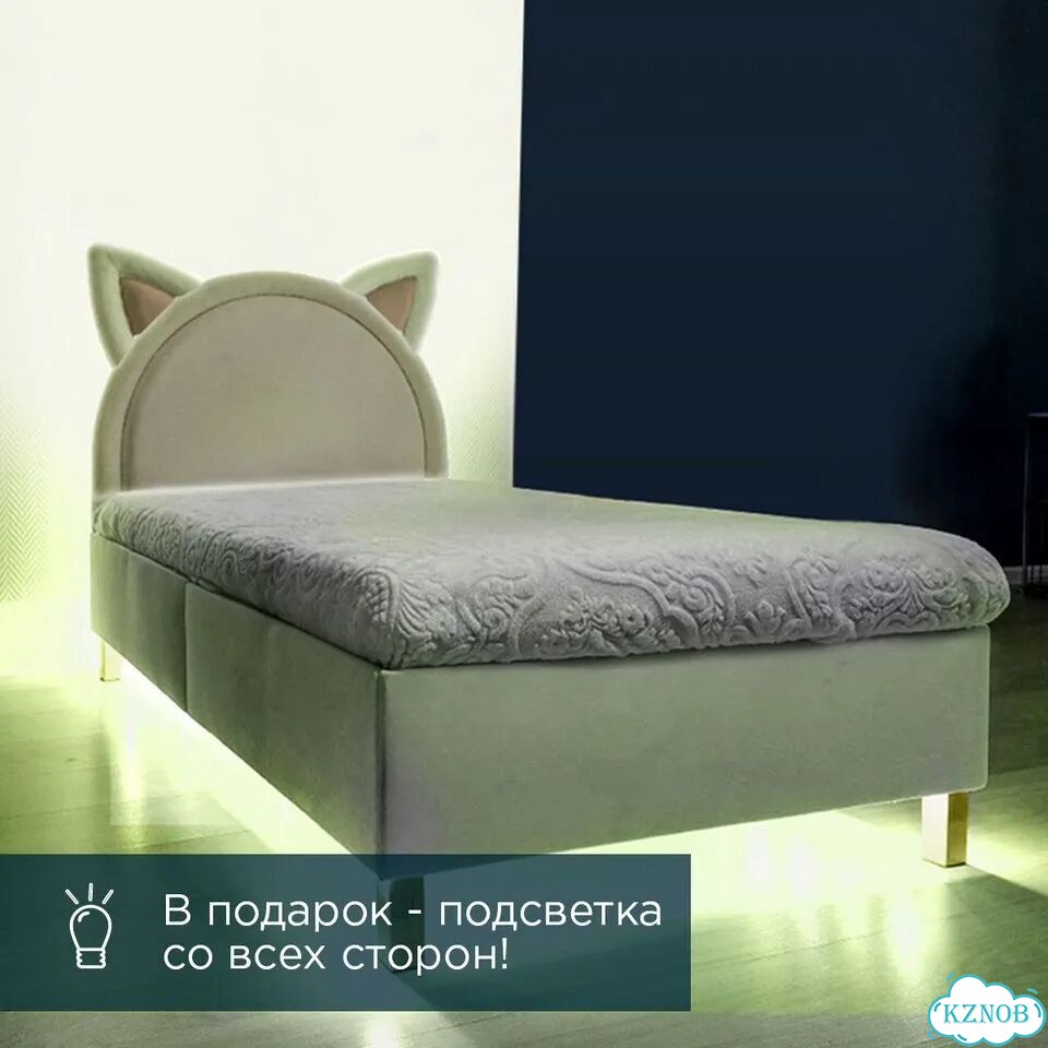 Кровать Котик с ушками детская кроватка для девочки фото 7