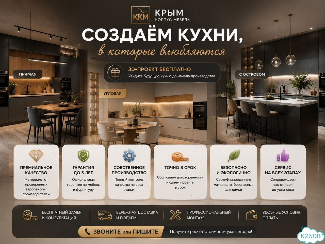 Кухня под заказ с островом фото 8