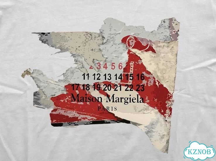 Футболка белая Maison Margiela ripped newspaper logo DAC0171 luxury archive фото 2
