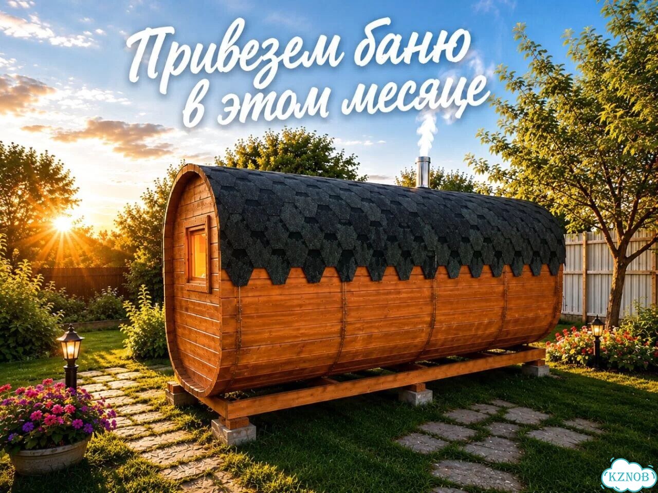 Баня-бочка под ключ фото 1