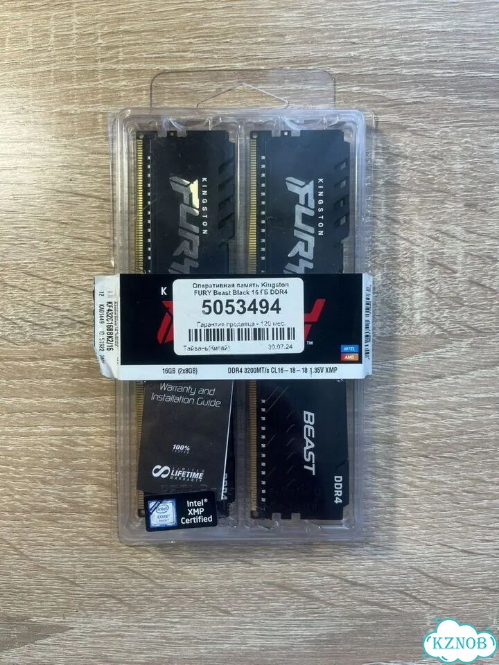 Оперативная память Kingston fury Beast Black 16 гб фото 1