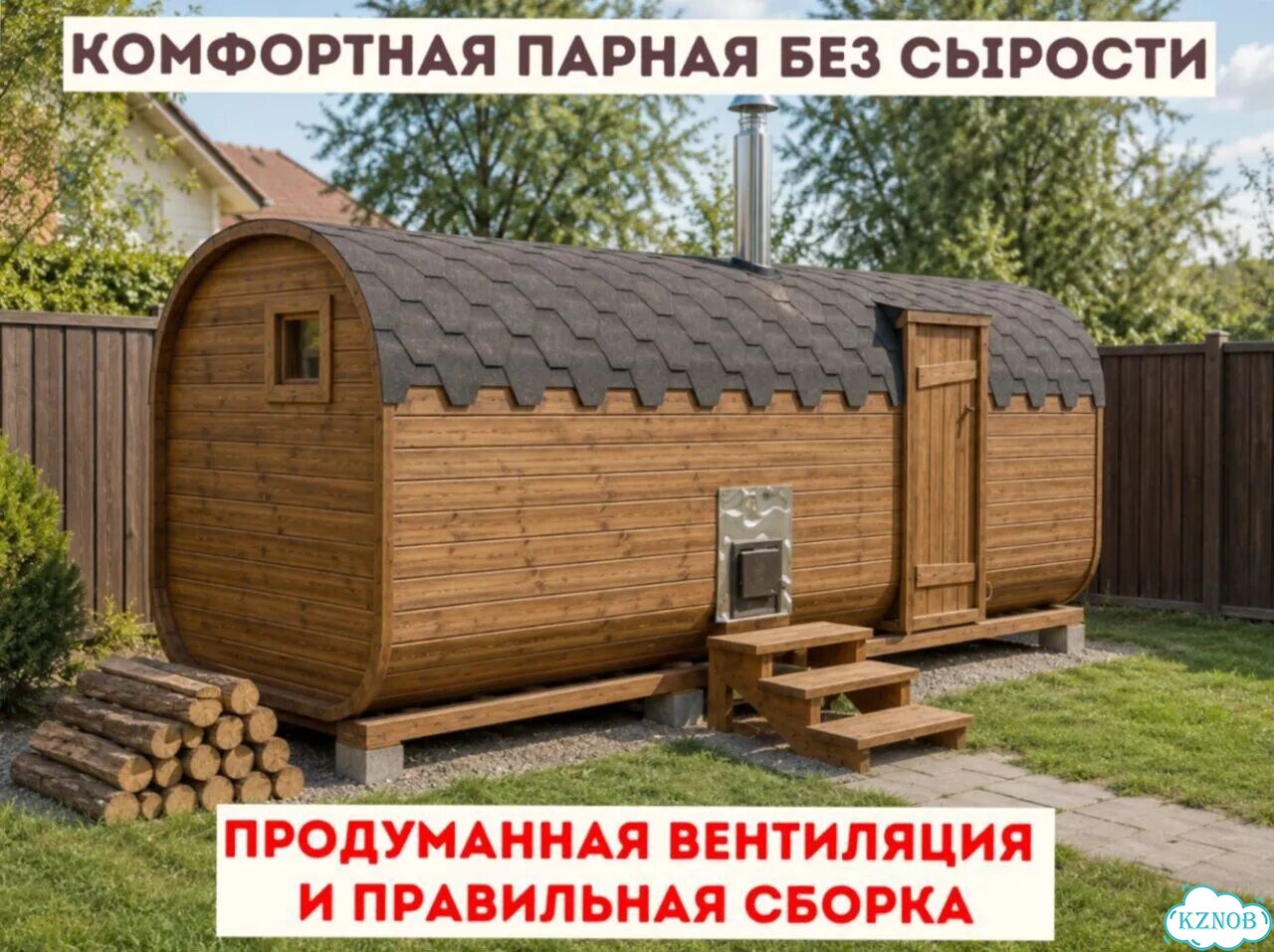 Баня-бочка под ключ фото 3