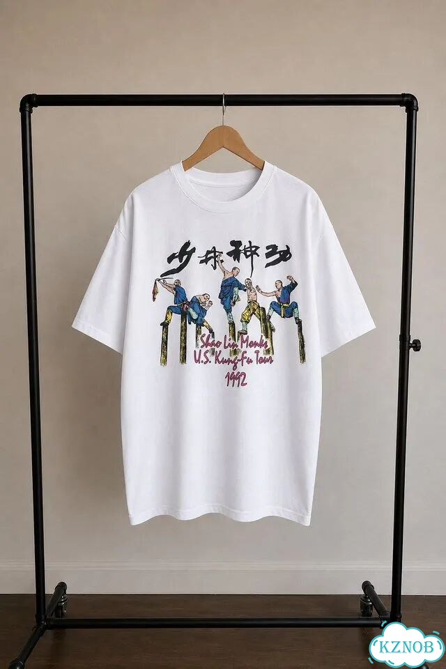 Vintage 1992 Shaolin Kung Fu Wutang Rap Tour Tee фото 3