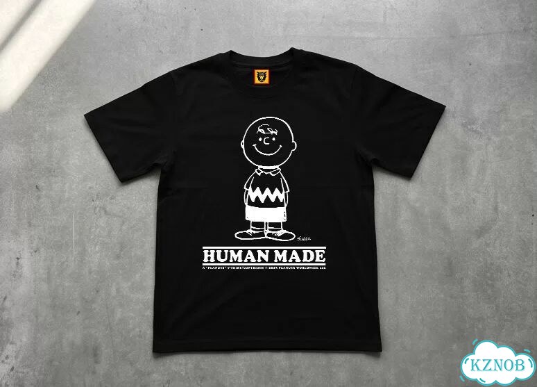 Футболка черная Human Made X Peanuts ss23 Joint Family Charles Brown DAC0204 anime archive y2k фото 1