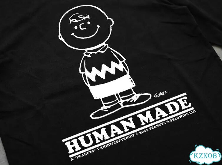 Футболка черная Human Made X Peanuts ss23 Joint Family Charles Brown DAC0204 anime archive y2k фото 3