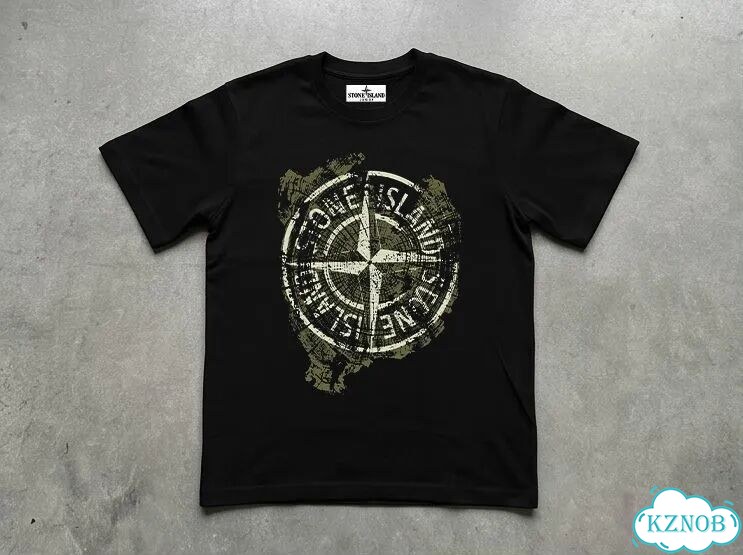 Футболка черная Stone island t-shirt children's clothing DAC0213 streetwear vintage фото 1