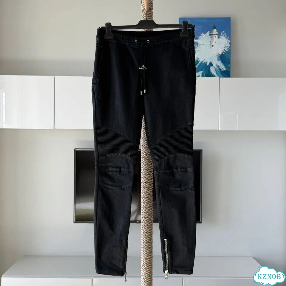 Штаны Balmain Waxed Biker Ragged оригинал фото 1