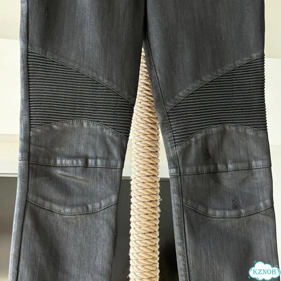 Штаны Balmain Waxed Biker Ragged оригинал фото 3