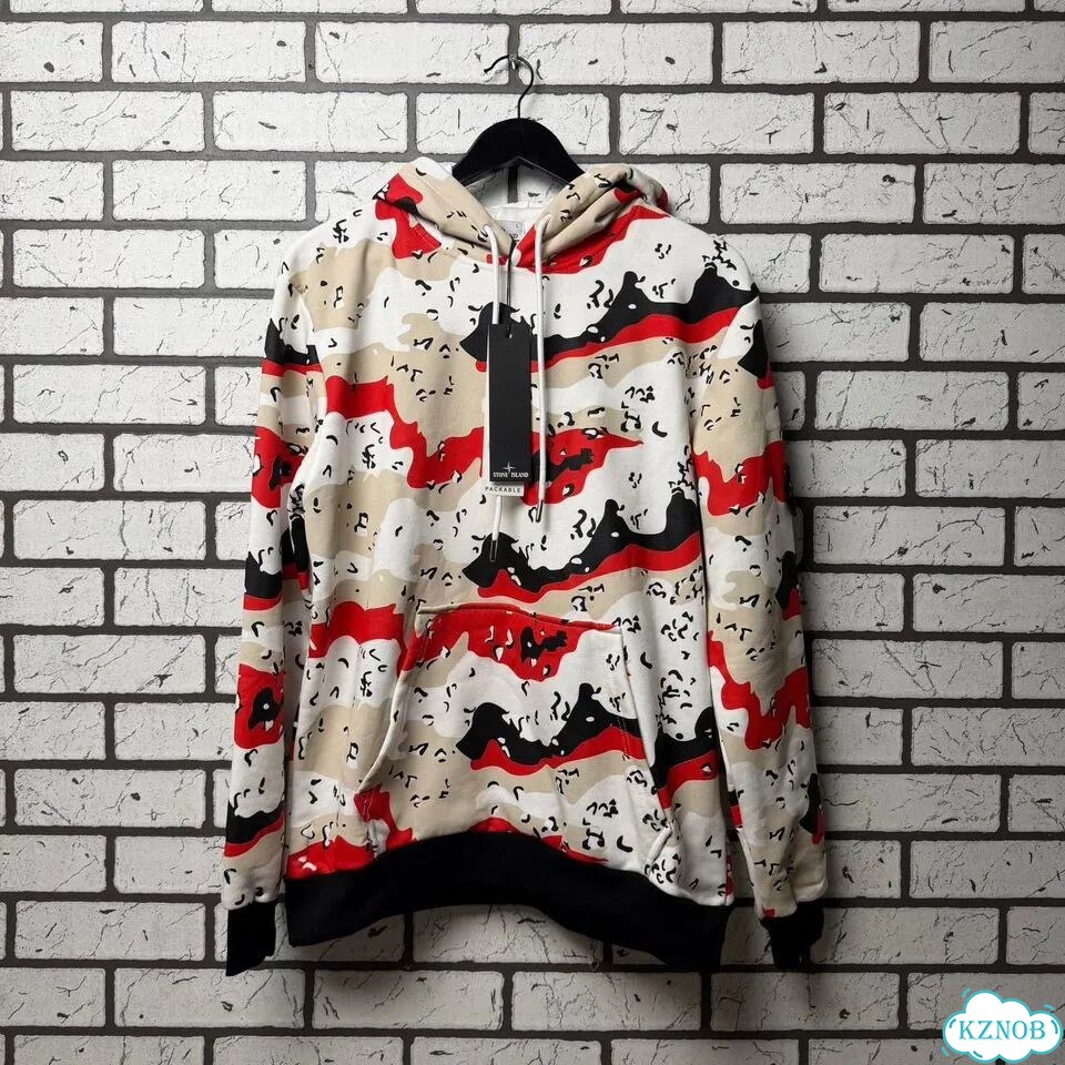 Худи Stone Island Desert Camo красное фото 2