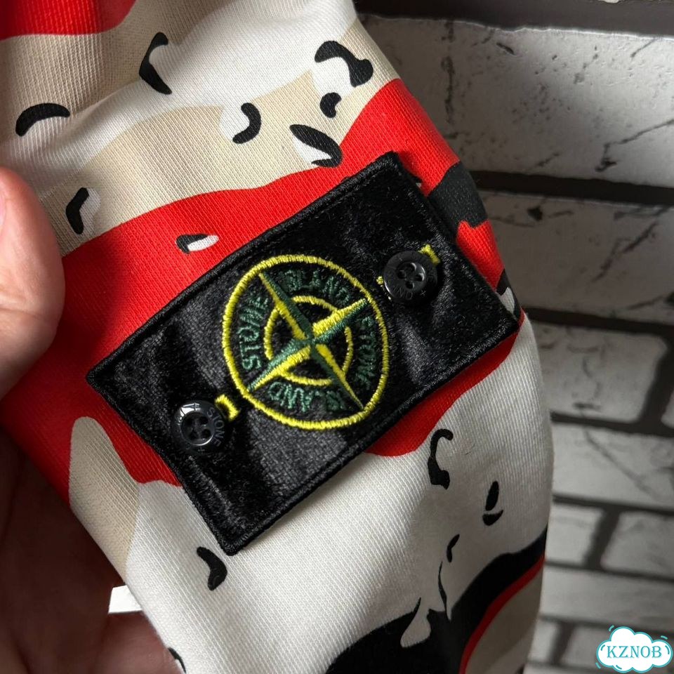 Худи Stone Island Desert Camo красное фото 6