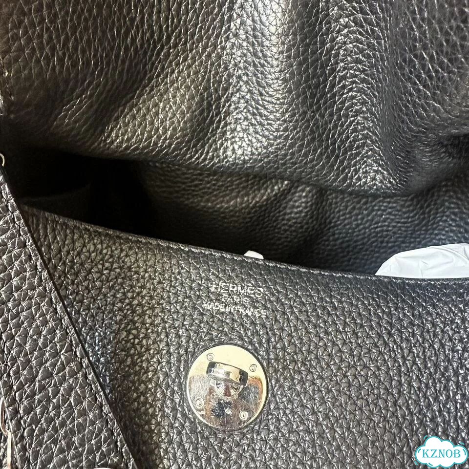 Hermes Lindy 26 черная кожа винтаж clemence фото 8