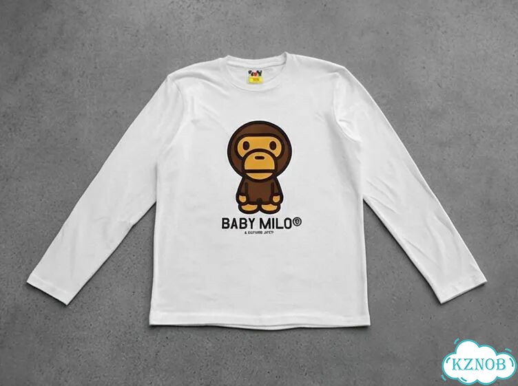 Лонгслив белый Bape Baby Milo AC0120 фото 1