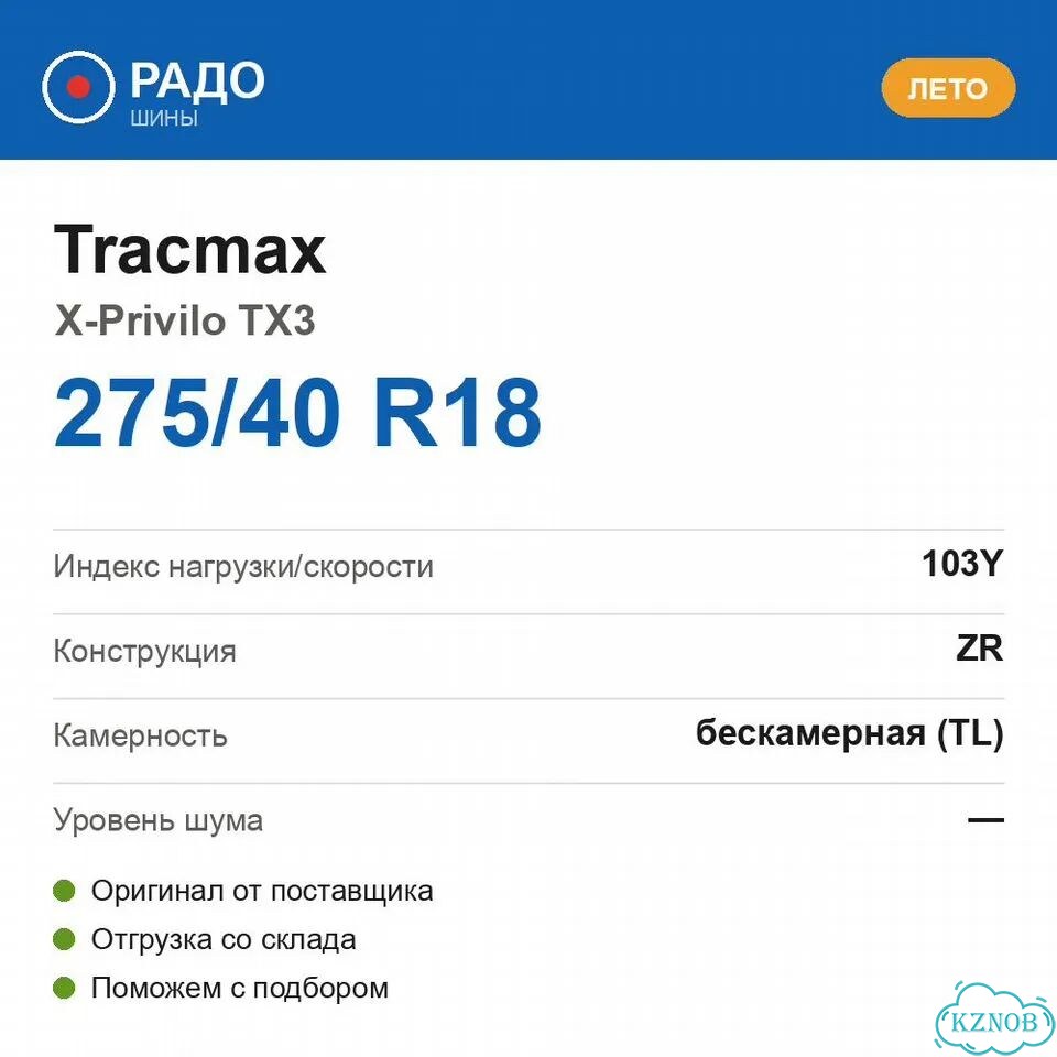 Tracmax X-Privilo TX3 275/40 R18 103Y фото 2