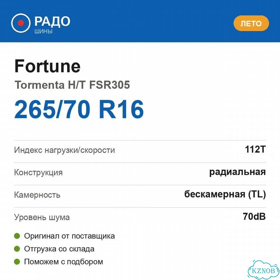Fortune Tormenta H/T FSR305 265/70 R16 112T фото 2
