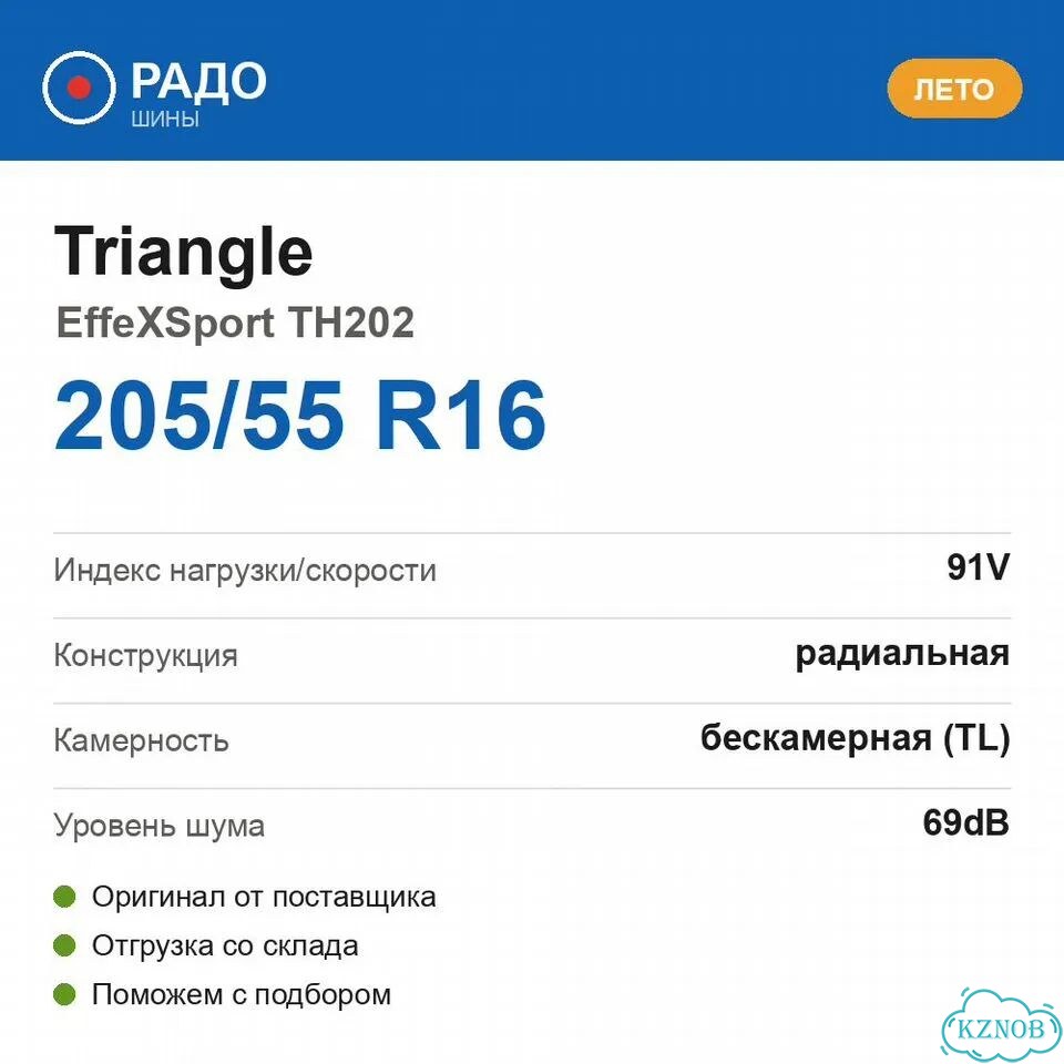 Triangle EffeXSport TH202 205/55 R16 91V фото 2