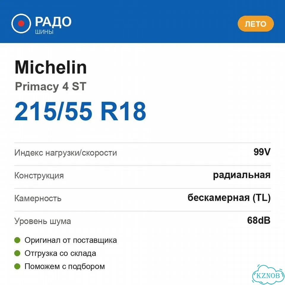 MICHELIN Primacy 4 ST 215/55 R18 99V фото 2
