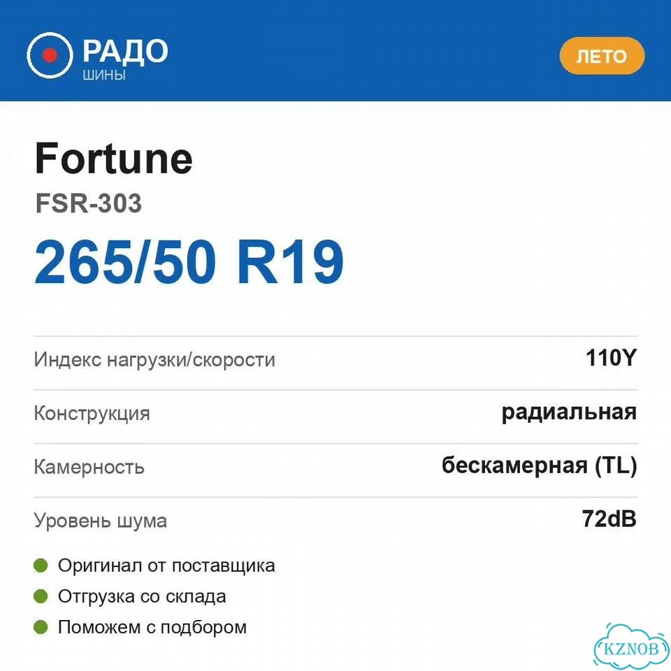 Fortune FSR-303 265/50 R19 110Y фото 2