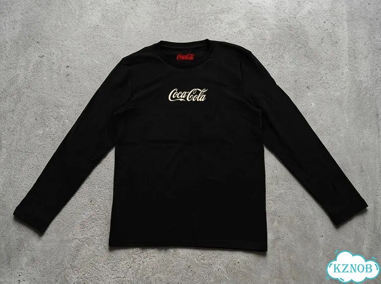 Лонгслив черный Coca-Cola basic letters foam print DAC0224 streetwear vintage фото 1
