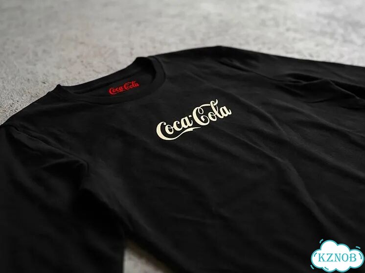 Лонгслив черный Coca-Cola basic letters foam print DAC0224 streetwear vintage фото 3