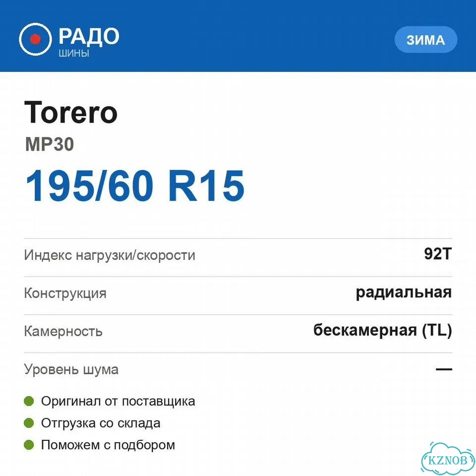 Torero MP30 195/60 R15 92T фото 2