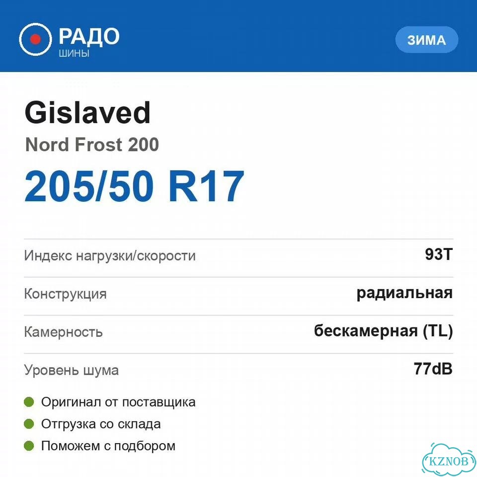 Gislaved Nord Frost 200 205/50 R17 93T фото 2