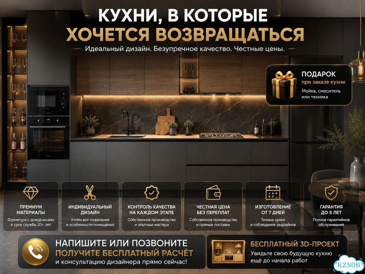 Угловая кухня со встроенной техникой фото 5