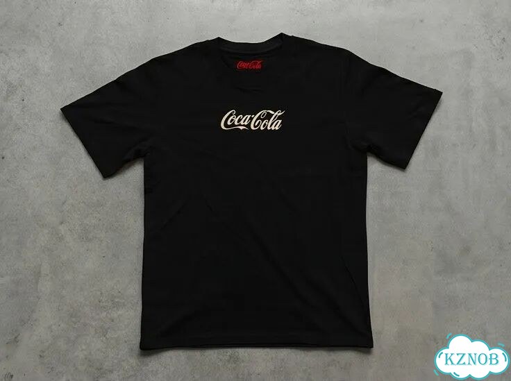 Футболка черная Coca-Cola basic letters foam print DAC0224 streetwear vintage фото 1