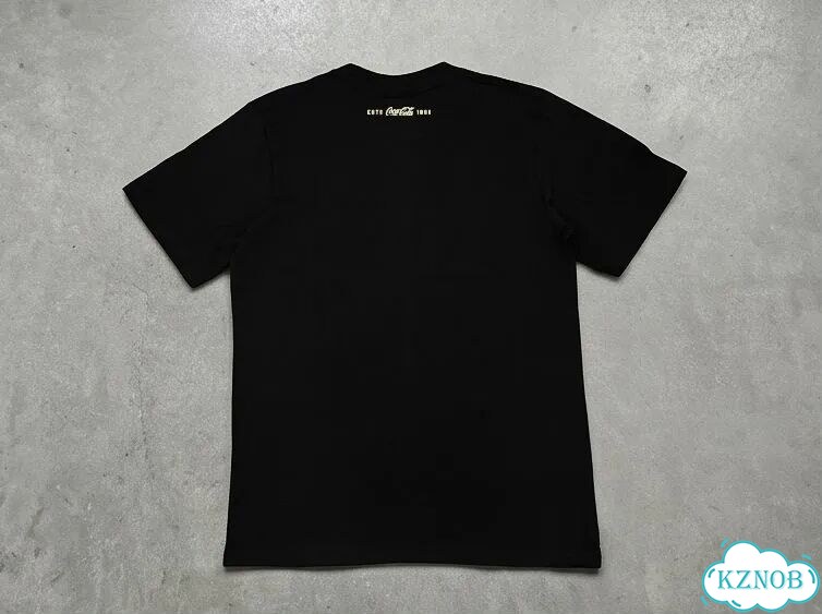Футболка черная Coca-Cola basic letters foam print DAC0224 streetwear vintage фото 2