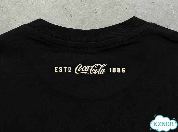Футболка черная Coca-Cola basic letters foam print DAC0224 streetwear vintage фото 4