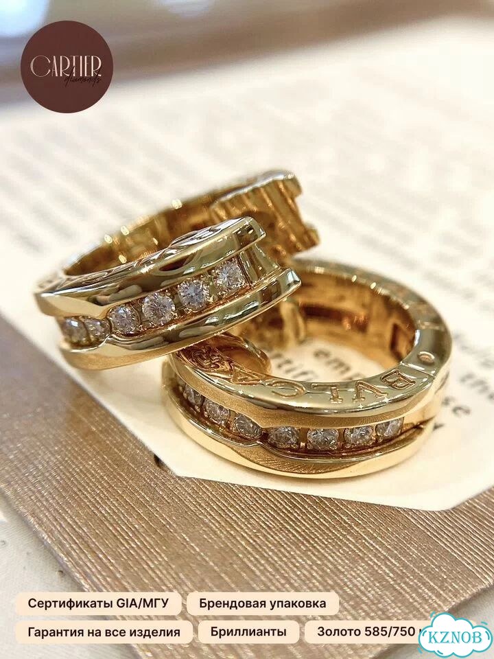 Серьги bvlgari B.zero желтое золото 750 фото 1