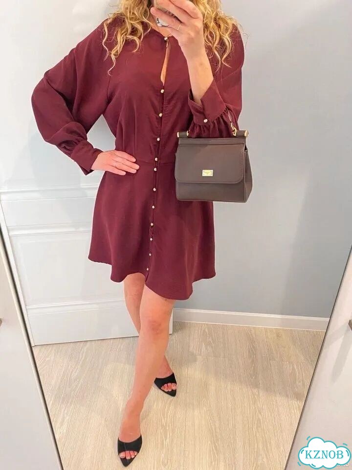 Приталенное платье с золотистыми пуговками H&M M/L фото 1