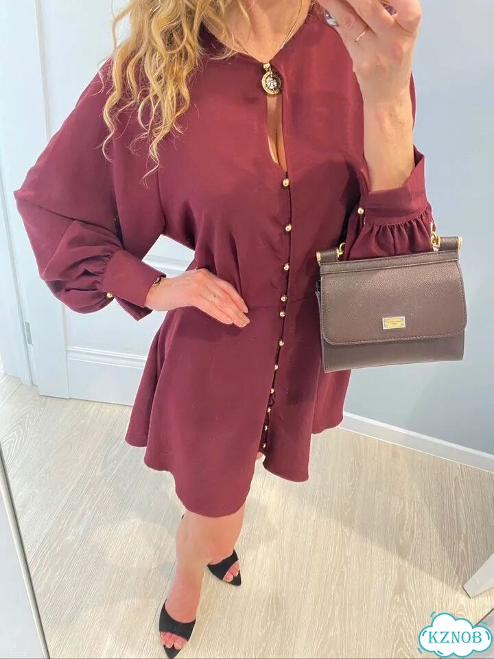 Приталенное платье с золотистыми пуговками H&M M/L фото 2