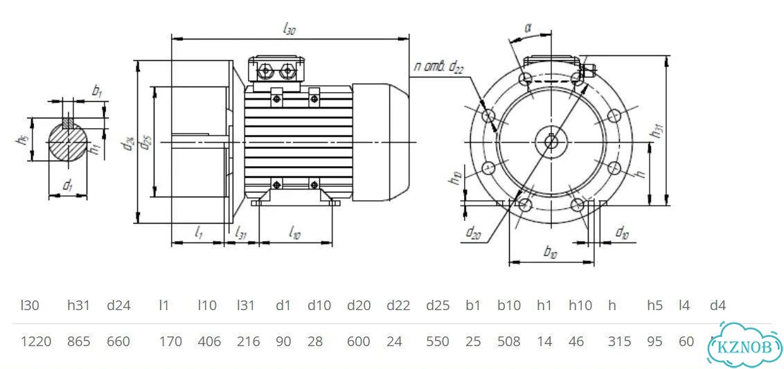 Электродвигатель 5аи 315 S6 (110кВт / 1000об) фото 6