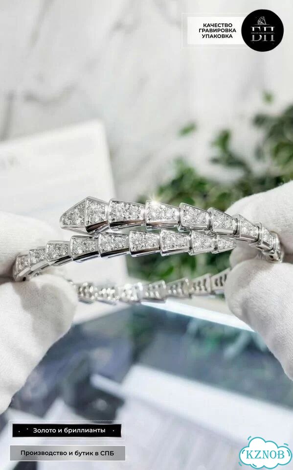 Золотой браслет Булгари Serpenti белое BV-37622 фото 1