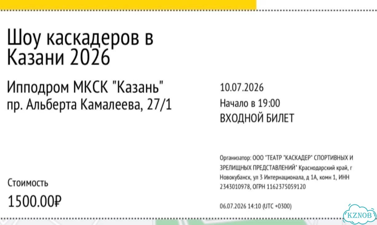 Билет на шоу каскадеров фото 1