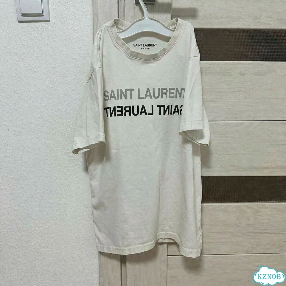 Футболка Saint Laurent Double Logo хайп фото 2