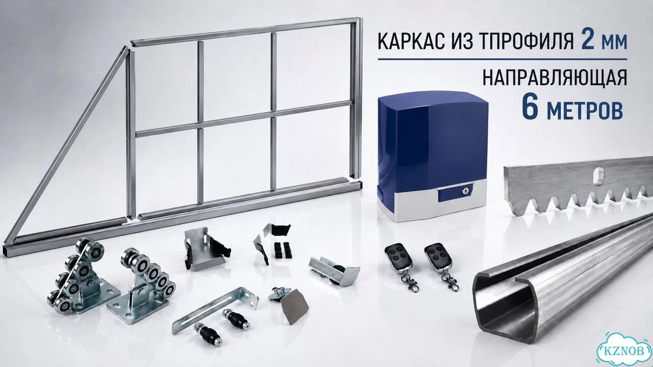 Комплект откатных ворот с каркасом и автоматикой фото 1