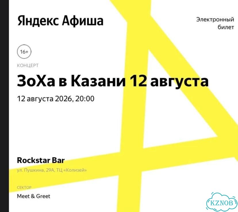 Билет на концерт зоха Казань фото 1
