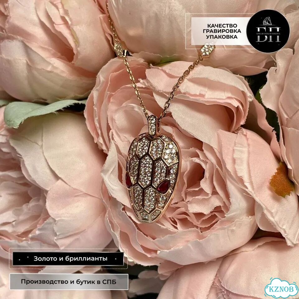 Золотое колье Булгари Serpenti розовое BV-00892 фото 1