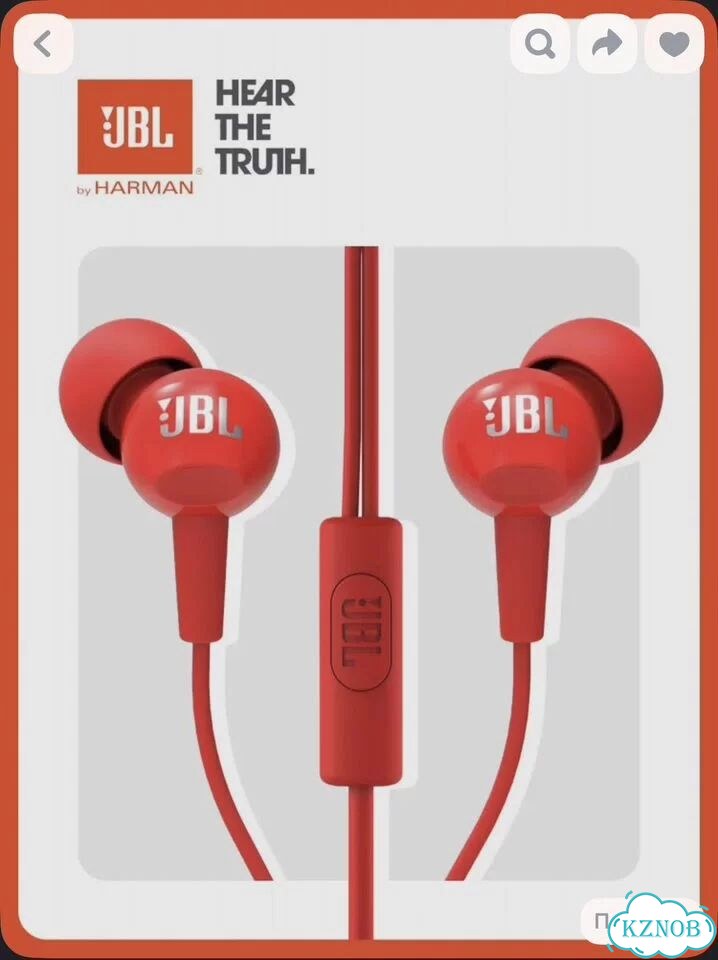 Наушники JBL C100SI проводные с микрофоном фото 1