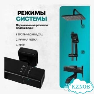 Душевая система с термостатом Grocenberg GB7005 фото 3