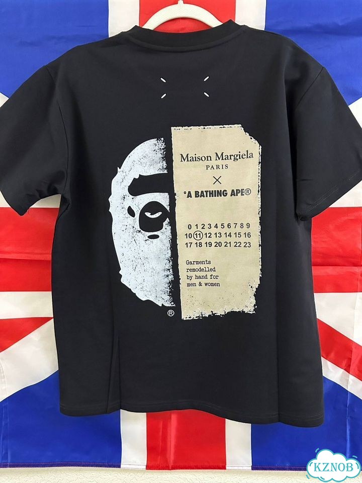 Футболка Bape x Maison Margiela черная фото 1