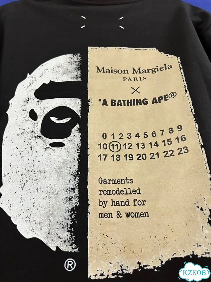 Футболка Bape x Maison Margiela черная фото 7