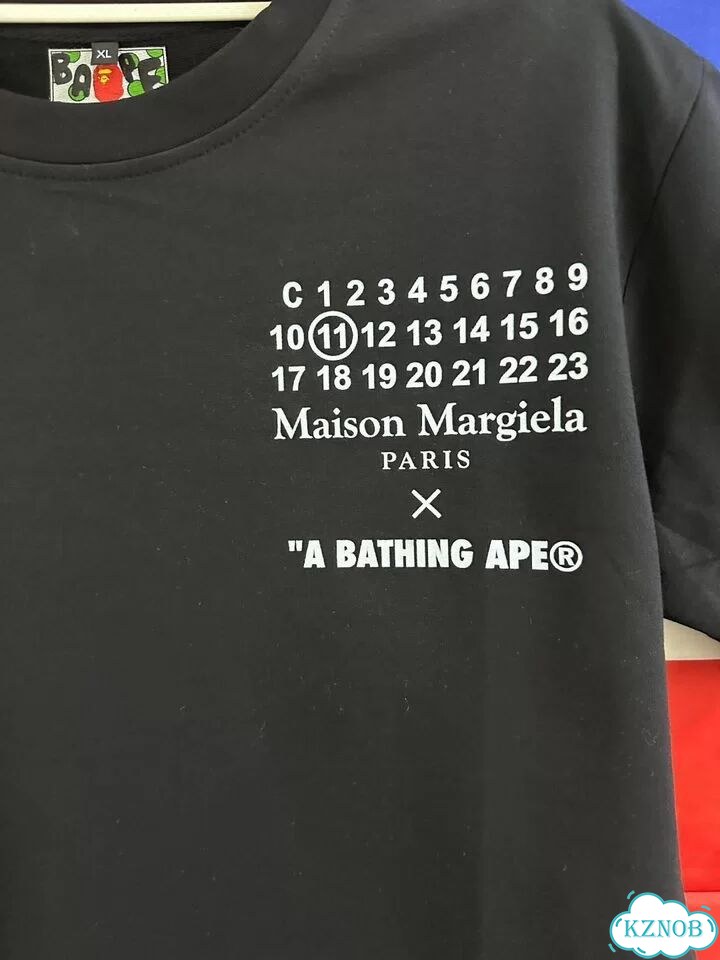 Футболка Bape x Maison Margiela черная фото 9