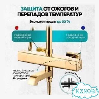 Душевая система с термостатом Grocenberg GB7005 фото 3